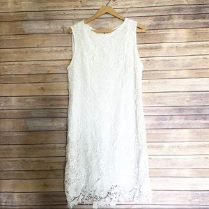 White Lace Dress By Beige SZ 14